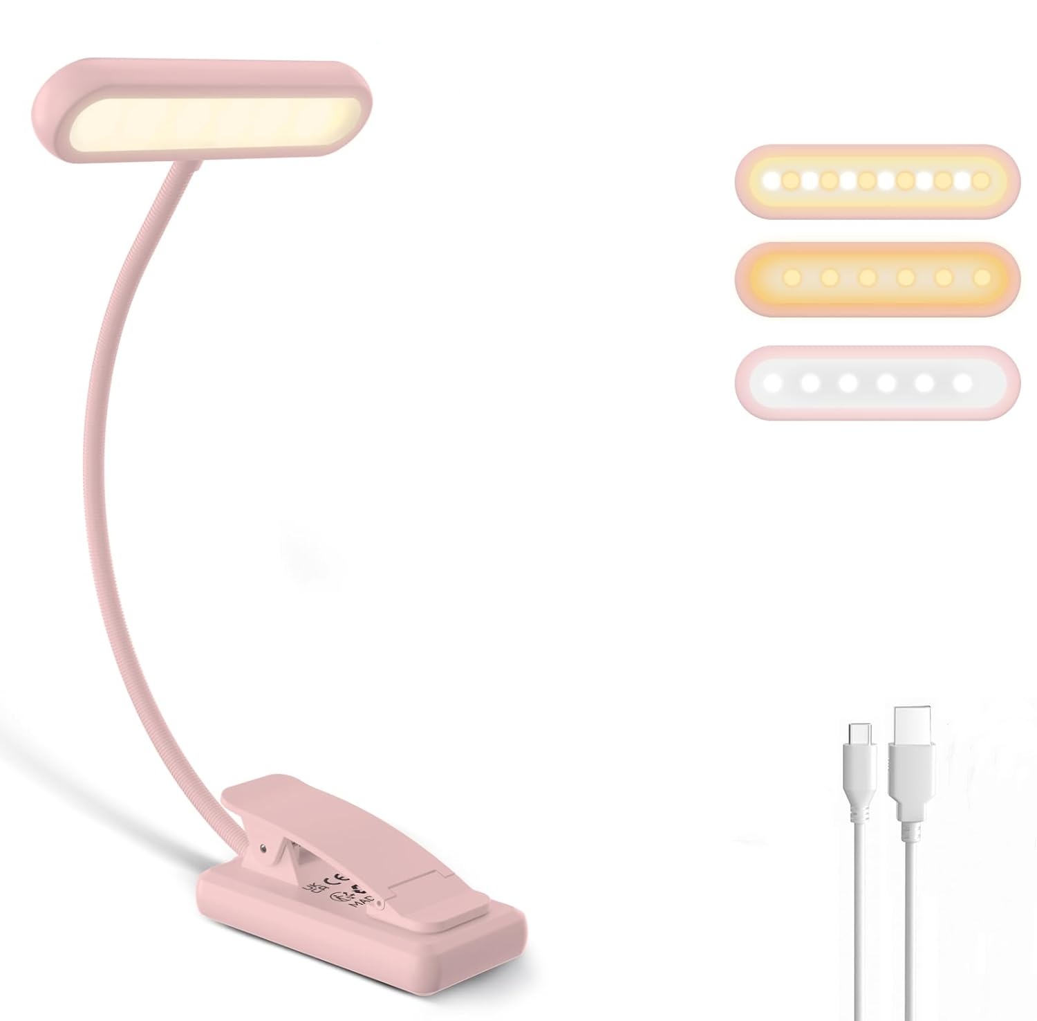 Desk Setup Lamp - Lampu Baca Penjepit Buku Hitam/Putih/Merah Muda