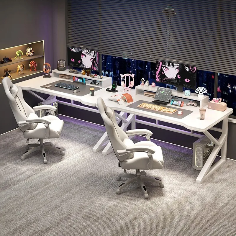 Desk Setup L Shaped - Meja Komputer untuk Dua Orang, Cocok