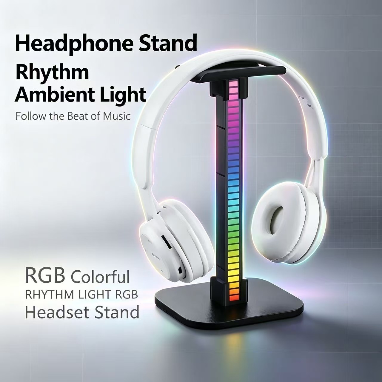 Desk Setup Lamp - Penyangga Headphone Gaming USB dengan Lampu